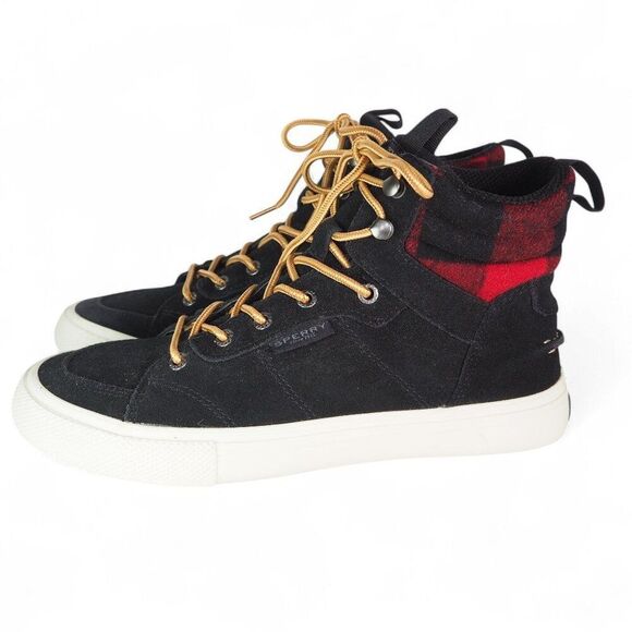 Sperry Striper Storm Hiker Black Suede Checkered Buffalo Red STS23799 Men's 7.5 - Picture 2 of 11